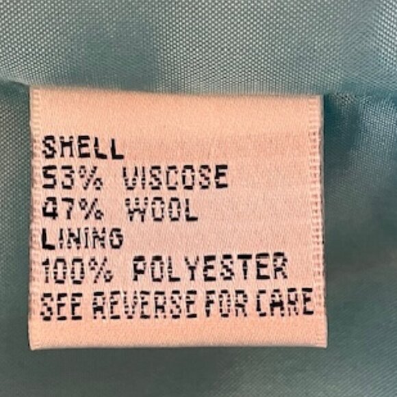 TALBOTS Sky Blue Wool Blend Long Sleeve Envelope Pocket Blazer 12 - Picture 12 of 16